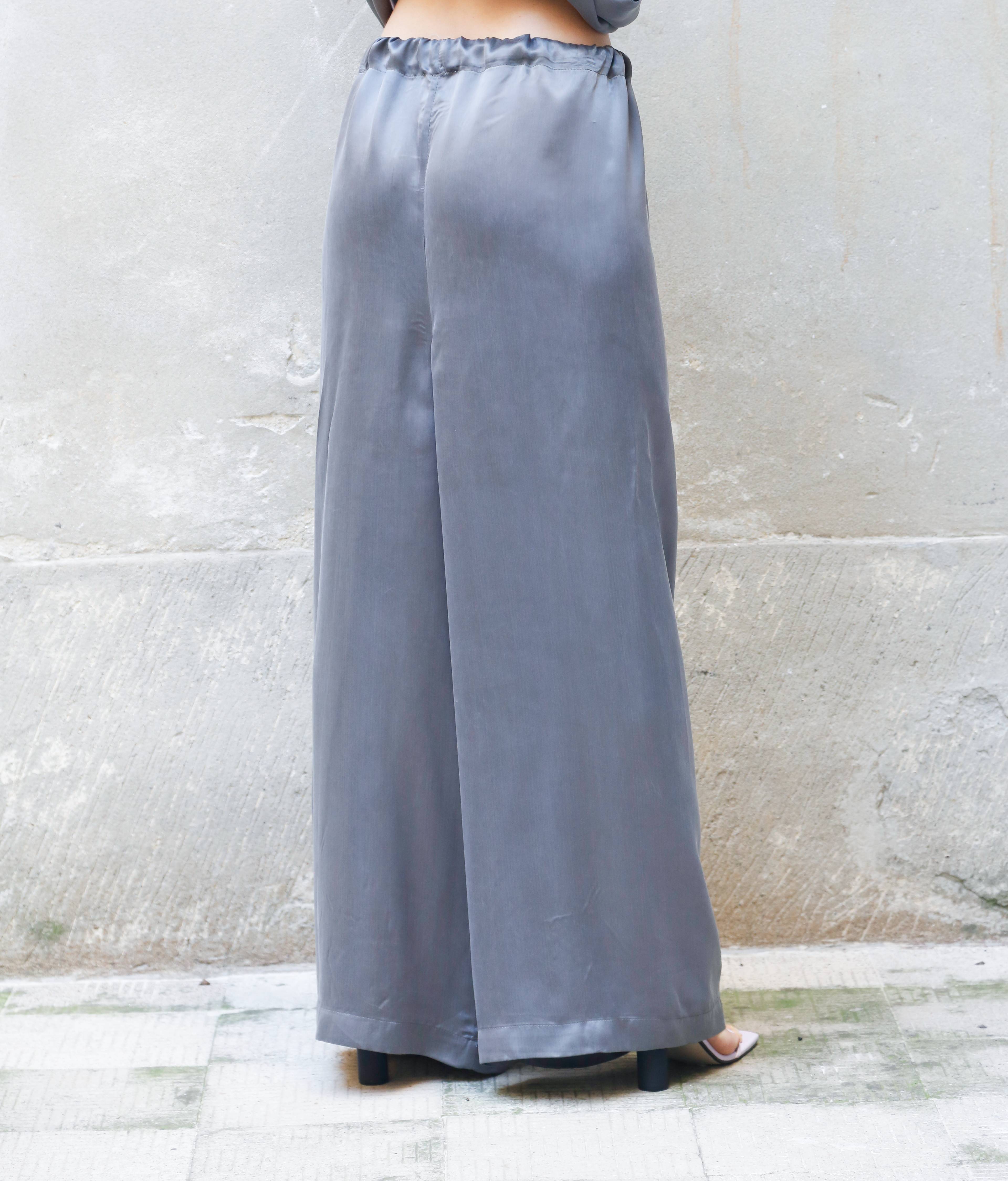 Low Waist Long Wide Pants 100% Bemberg