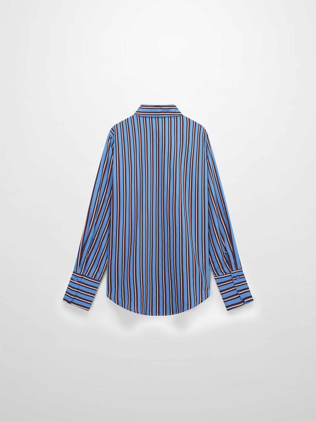 Striped Cotton Blouse-Blue Pinstripe-2